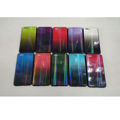 Case Oppo A3s Glass Aurora Rainbow Premium Caselab