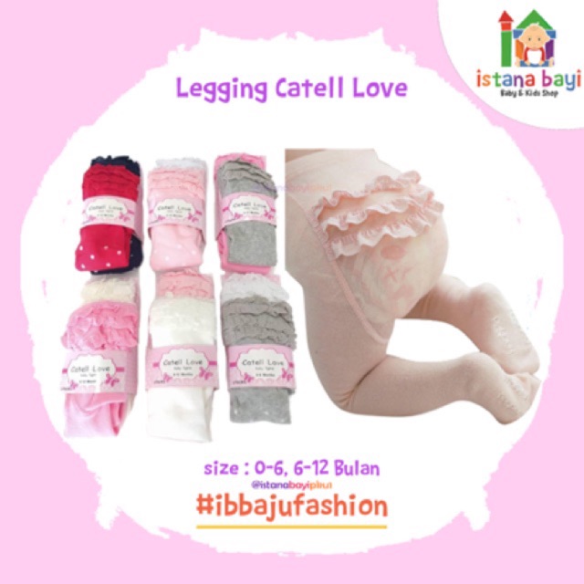 Catell love Ruffle Baby Legging /Leging Bayi Premium Cattle Love