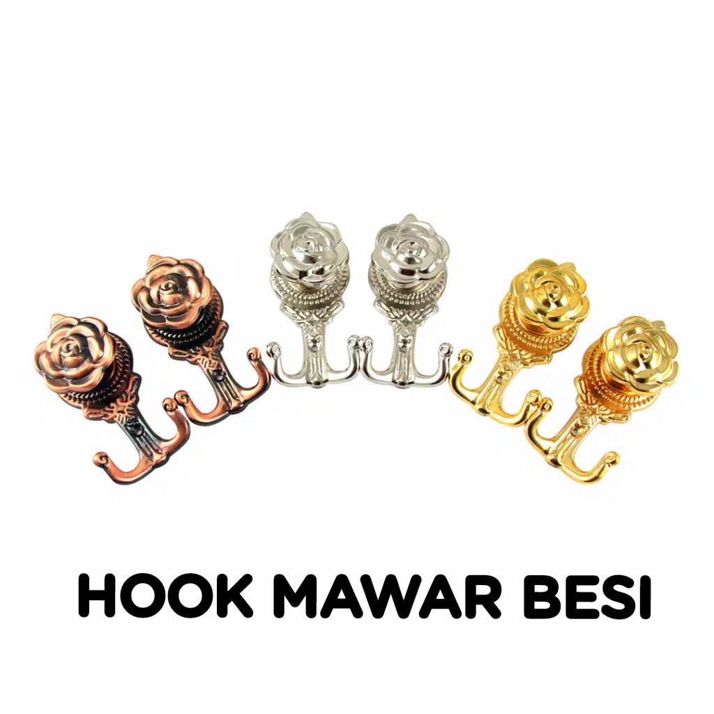 Hook Gorden besi minimalis/ cantolan gorden mawar besi/ aksesoris gorden