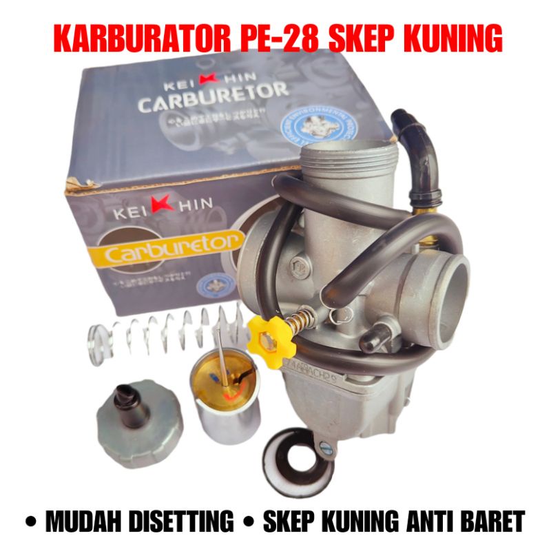 KARBU KARBURATOR PE 28 PE28 KEIHIN KODE A115 SKEP KUNINGAN MUDAH DISETTING