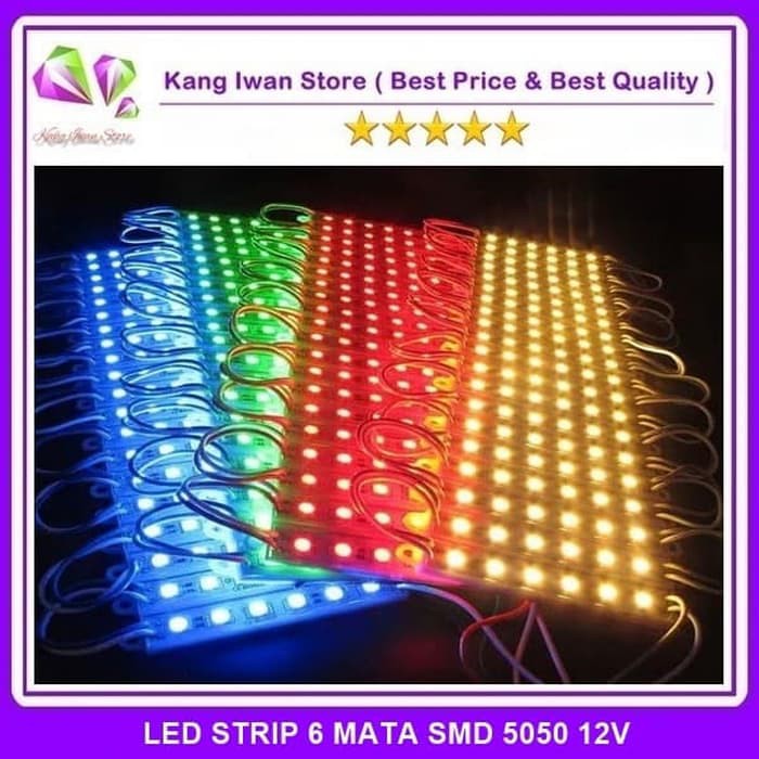 LED Strip 6 Mata Lampu Modul LED 6 Mata SMD 5050 12Volt