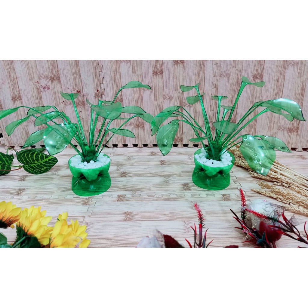 miniatur pohon daur ulang unik botol sprite bekas
