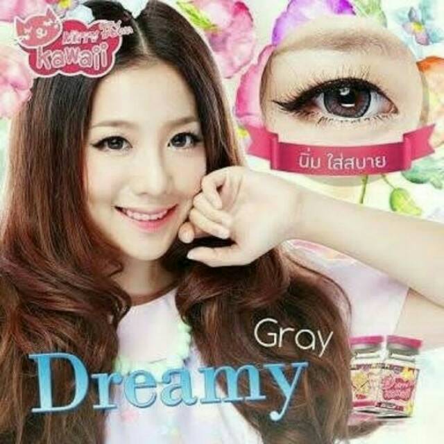 Softlens Dreamy grey kitty kawai Dia 14.5 mm