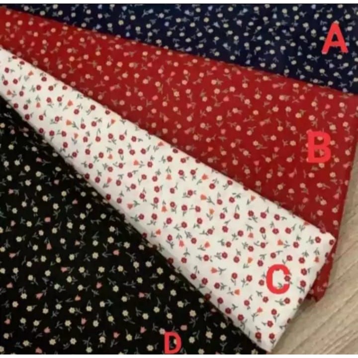 kain katun jepang motif bunga kecil/bahan katun jepang tokai senko original/kain katun import/kain m