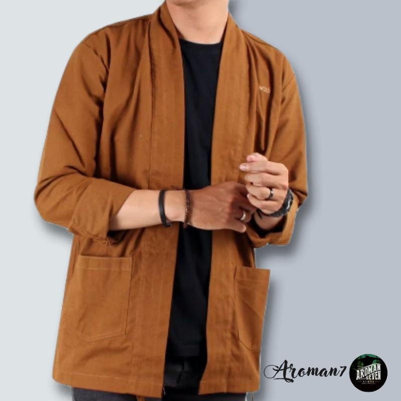 Kemeja Kimono Pria Lengan Panjang Gaya Jepang/Kimono Original Wolv