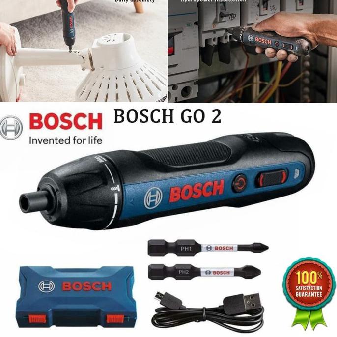 NEW BOSCH GO 2 - OBENG ELECTRIC- FREE MATA OBENG+KABEL USB+HARDCASE