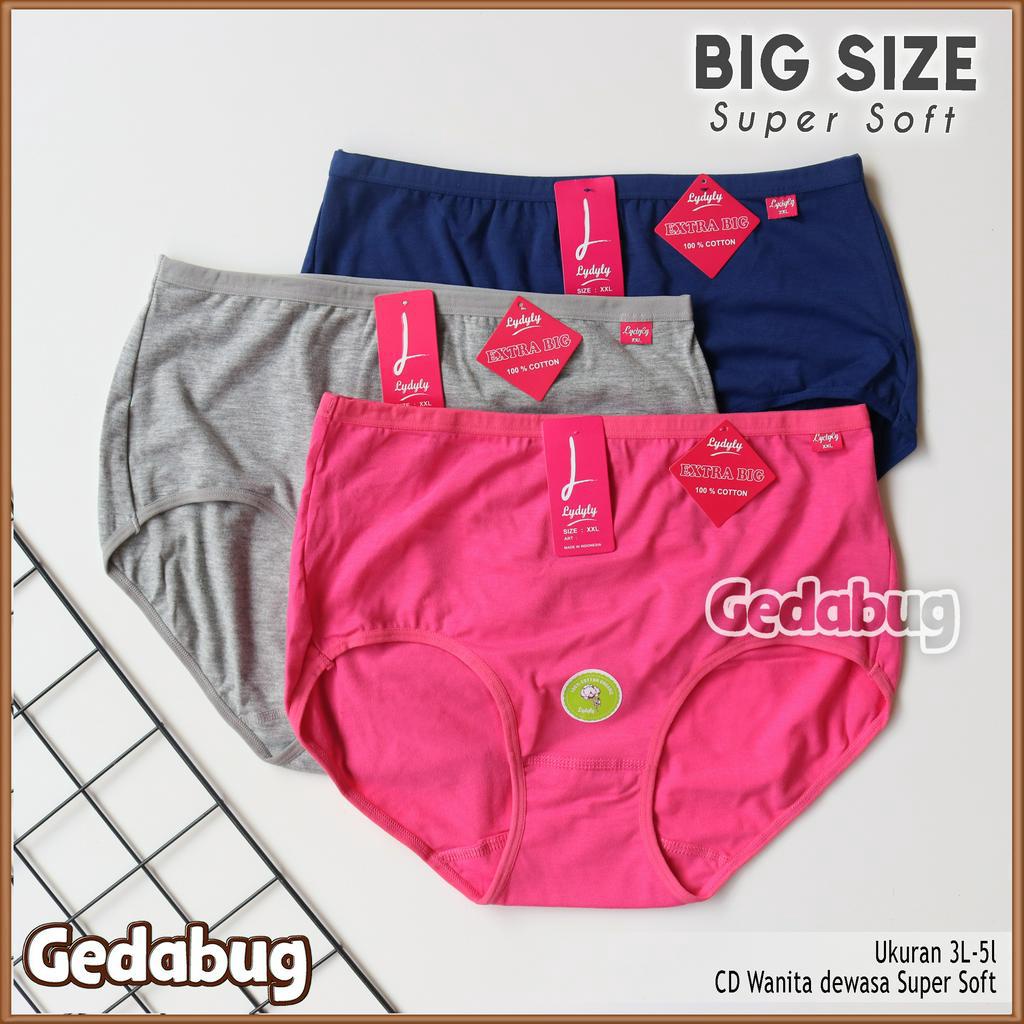 3 Pcs - CD Wanita dewasa LYDYLY 030 BIG SIZE | Celana dalam wanita dewasa Supersoft | GEDABUG