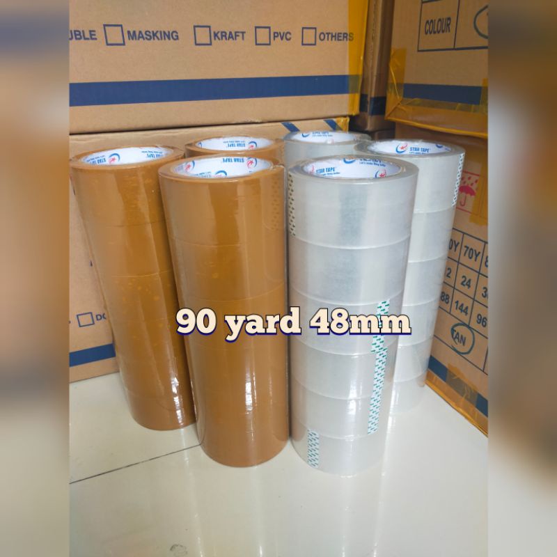 

lakban 1 slop 90yard 48mm bening | lakban coklat 1 slop | lakban bening 1 slop | lakban startape