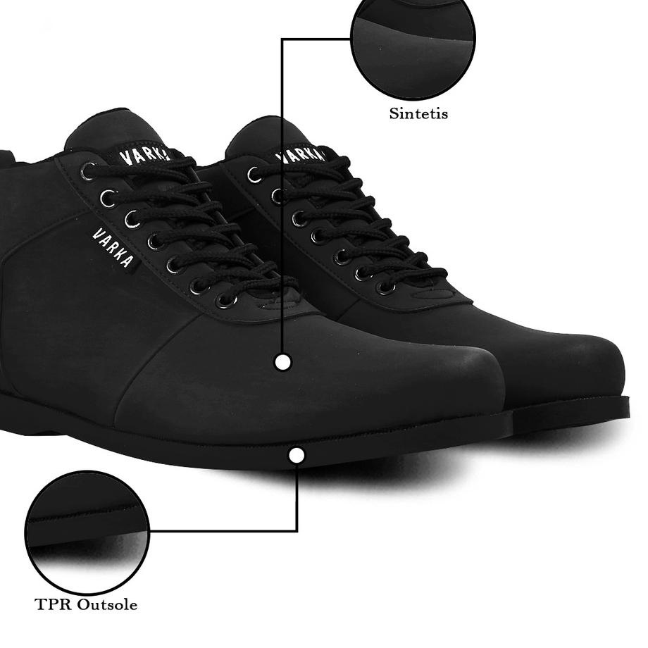 Recomended.. Sepatu Casual Pria Terbaru V 42812 Brand Varka Sepatu Boots Kulit Sintetis Kuliah Kerja