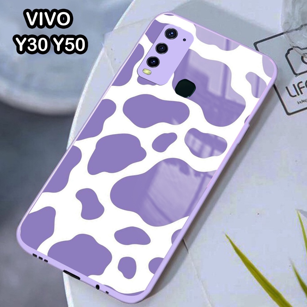 Softcase Glass Kaca Warna Lilac/Ungu Vivo Y30/Y50 Terlaris [FC03] Case Vivo Y30/Y50 - Silicon Vivo Y