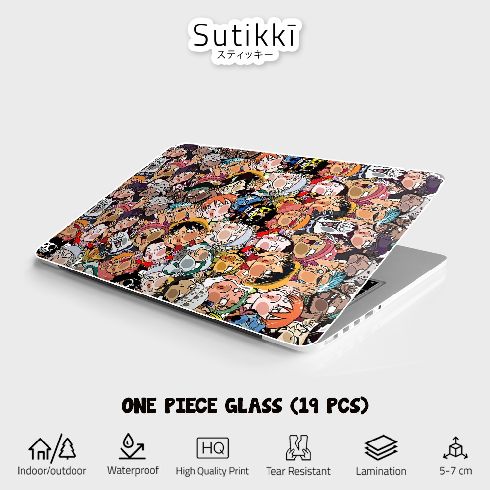 Sutikki | Sticker Pack One Piece Paste Glass Tempel Kaca Nemplok Chibi Cibi Stiker Laptop Vinyl