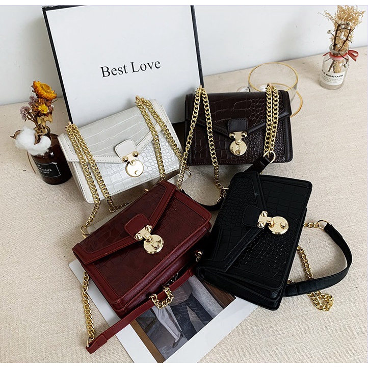 BJ43464 - BLACK/COFFEE/RED/WHITE - TAS WANITA FASHION IMPORT MODIS ELEGAN TERMURAH TERLARIS TERBARU BAGSTORE JAKARTA TAS BATAM BQ3464 GT1954