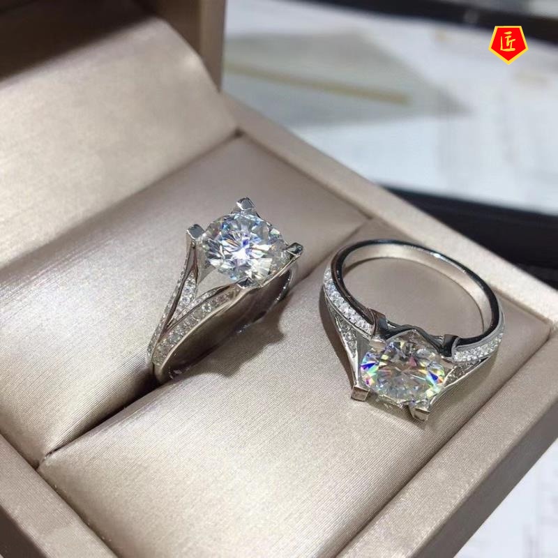 [Ready Stock]Pt950 Platinum 2 Karat Moissanite Open Ring