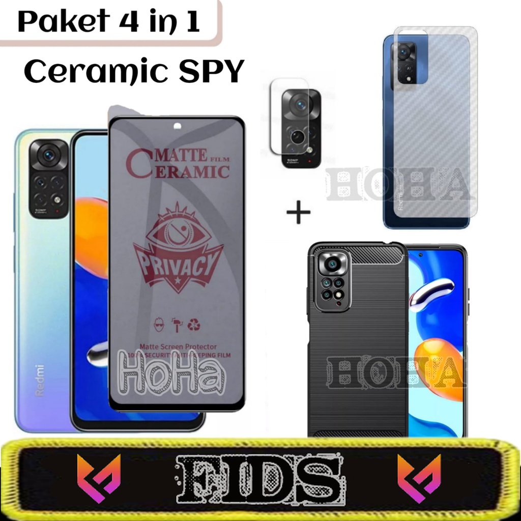 [PROMO PAKET 4IN1] Case Ipaky Carbon For XIAOMI REDMI NOTE 11 REDMI NOTE 11 PRO 4G/5G Soft Case Ipaky Carbon Premium Free Anti Gores Layar &amp; Anti Gores Camera &amp; Skin Carbon Pelindung Body Belakang Handphone