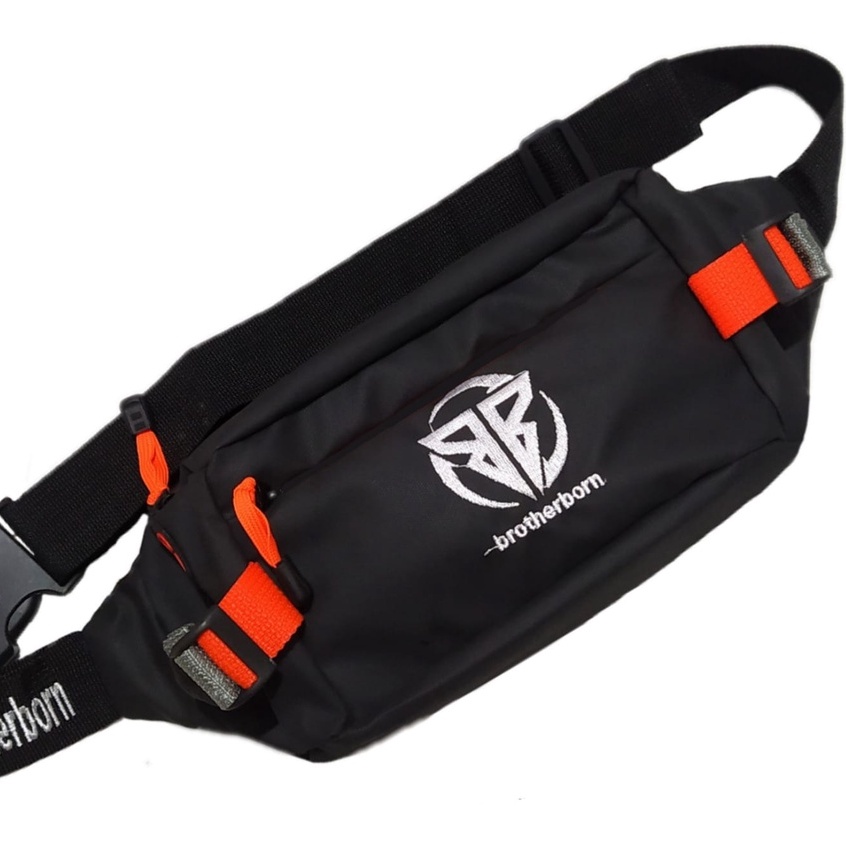 BROTHERBORN SELEMPANG SLINGBAG TAS WAISTBAG PRIA HITAM WATERPROOF BAHAN BIMO