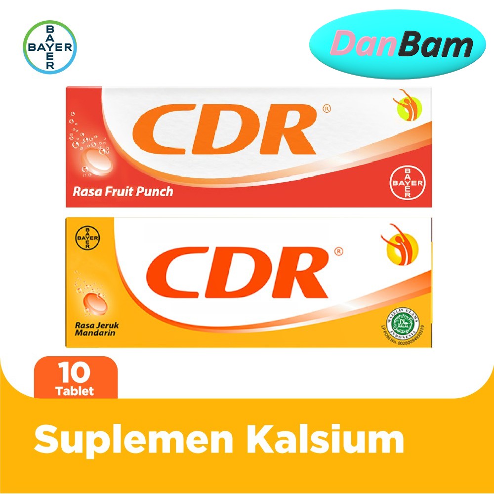 CDR Redoxon Berocca Fortos Suplemen Kalsium Rasa Jeruk / Fruit Punch 10 Tablet