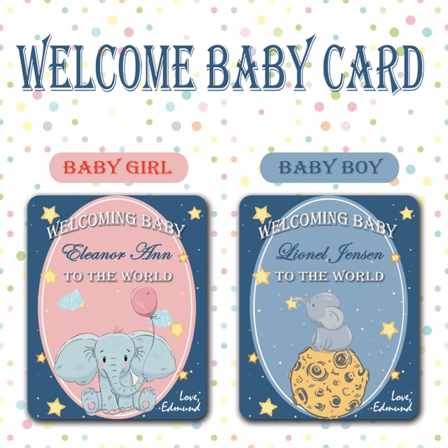  KARTU  UCAPAN  BAYI  BARU LAHIR  WELCOME NEWBORN BABY CARD 