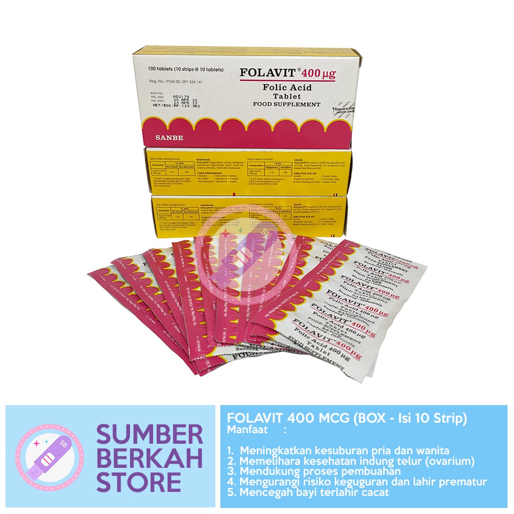 FOLAVIT BOX 400 MCG ISI 100 TABLET