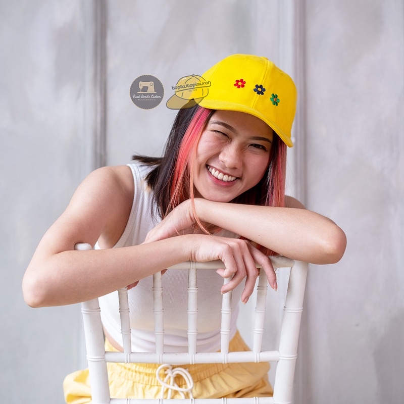 TOPI BASEBALL Bordir Suka-suka Bahan Rafel Denim Satuan dan Grosir