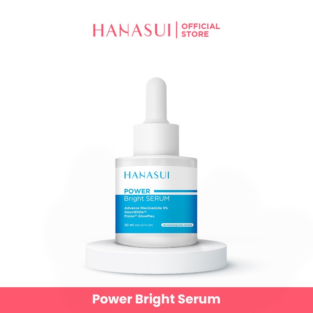 HANASUI Power Bright Serum Indonesia / Serum Wajah / Advance Niacinamide 5% GenoWhite Fision Glowpex 20ml / Mencerahkan Meratakan Warna Kulit Bercahaya Glowing Brightening Kusam Noda Hitam / Super Powerful Series / Skincare Face Care / Intense Treatment