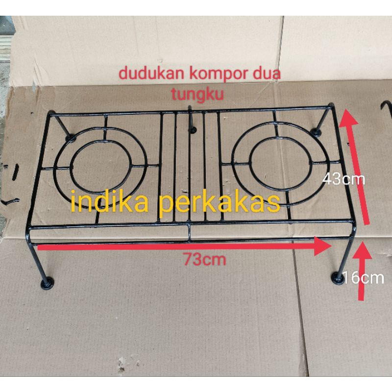 tungku kompor double dua tungku dudukan kompor gas tatakan besi tangkringan oven