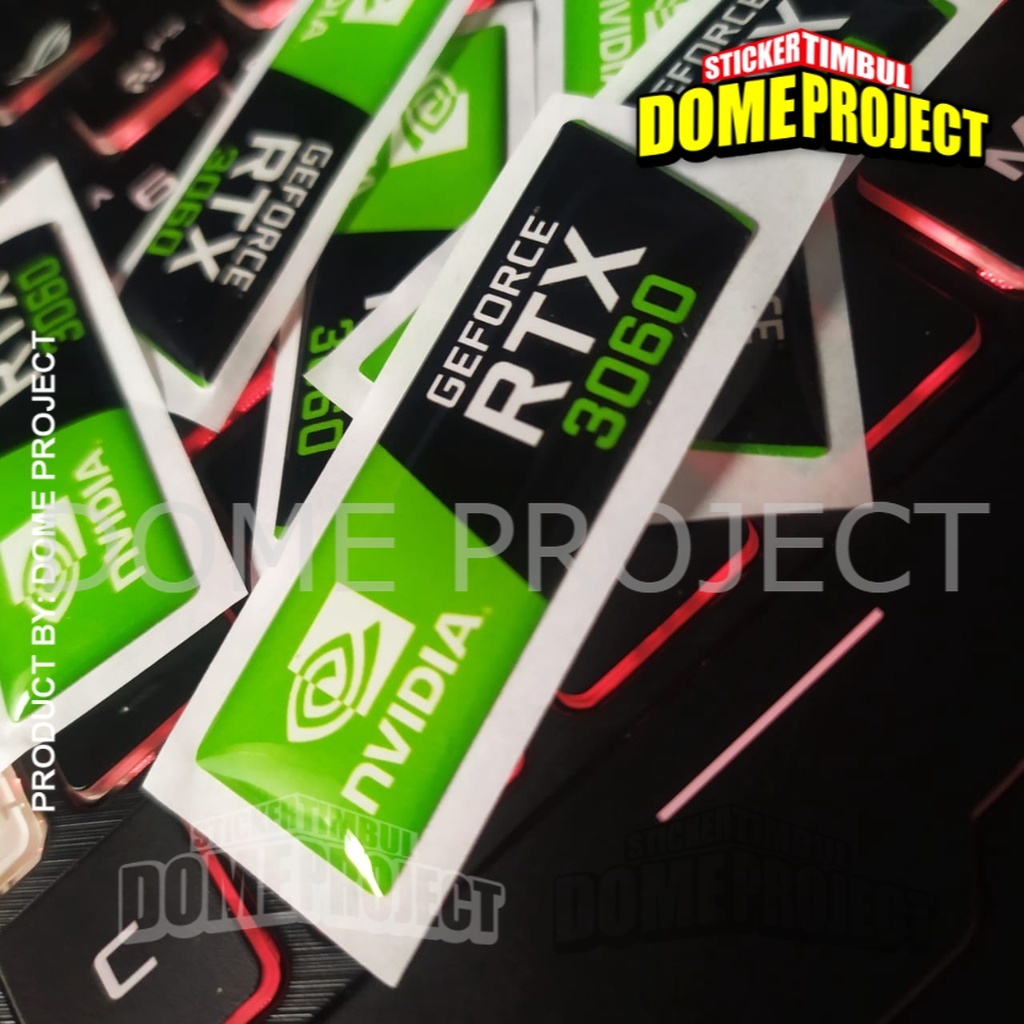 STIKER TIMBUL LAPTOP KOMPUTER PC LOGO VGA GEFORCE RTX 3060 STIKER 3D LENTUR WATERPROOF AESTHETIC OUTDOOR