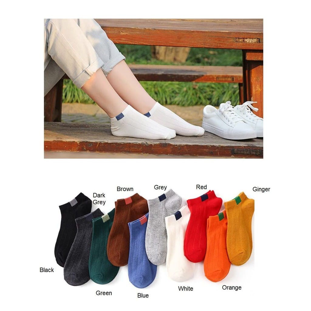 ✌️ Veshop ✌️ A052 Kaos kaki Motif Petak Kaoskaki Pendek Semata Kaki Unisex Pria Wanita Import-6