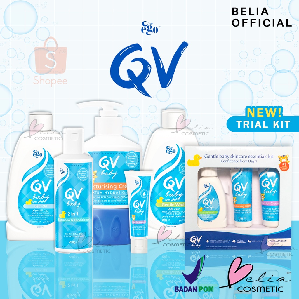 ❤ BELIA ❤ QV Baby Bath Oil | Shampoo &amp; Conditioner | Barrier Cream | Moist Cream | Gentle Wash(BPOM)