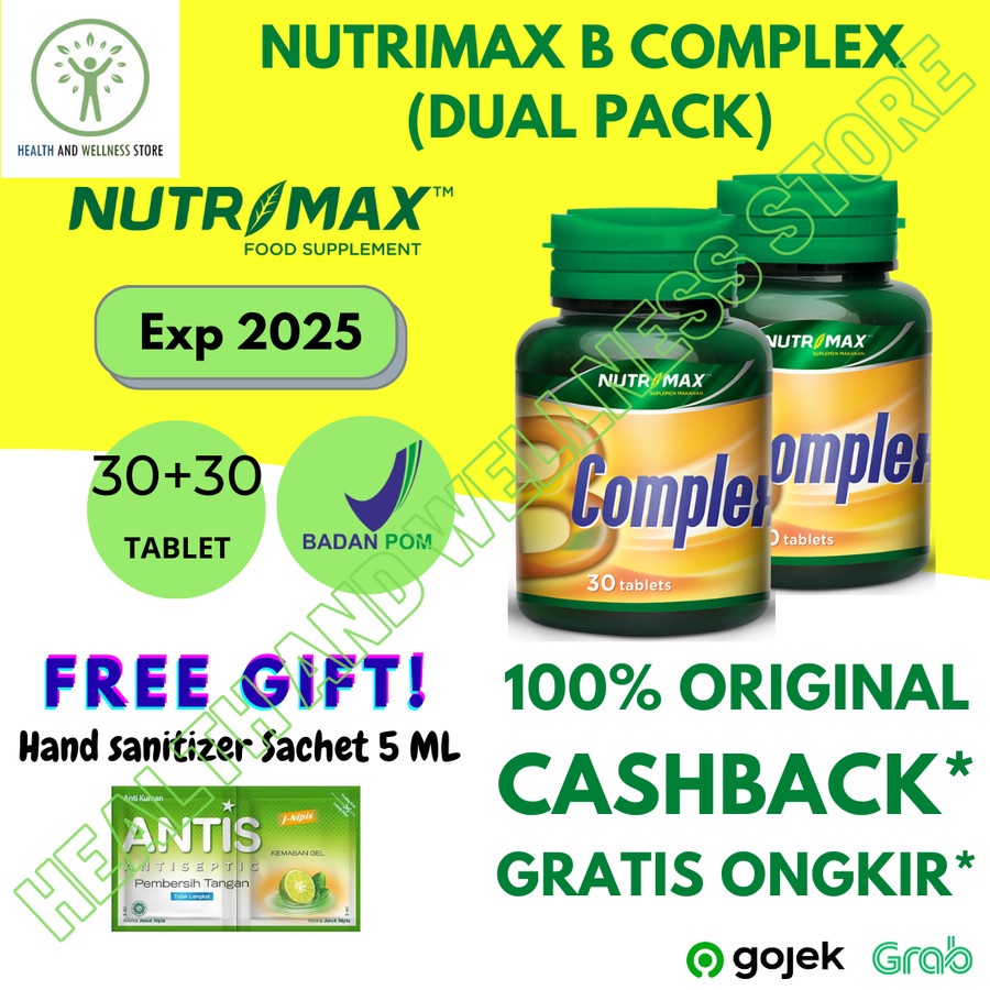 Jual NUTRIMAX B COMPLEX KOMPLEKS VITAMIN SARAF SYARAF TUBUH PEKERJA 2 ...