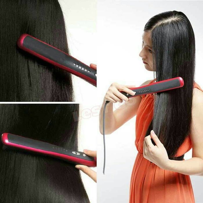 Catok Sisir Pelurus Rambut - Fast Hair Straightener Brush - Catokan Sisir Blow Rambut 2 in 1 - Hair Styler Sisir Catok Pria Wanita - Beard Comb