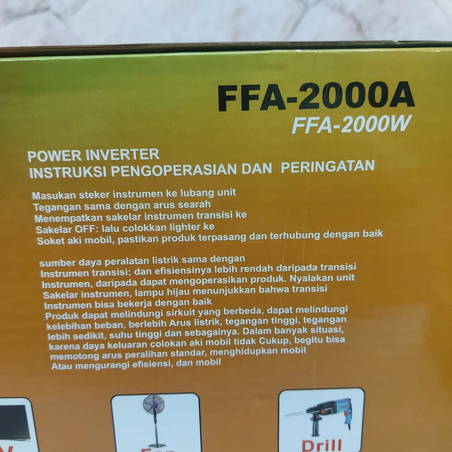 Power Inverter Perubah Arus Dc Menjadi AC  Karakteristik  *DC input 12v atau 24v *Dc output 220v / 5