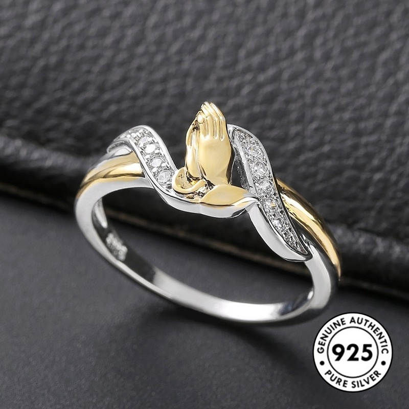 Cincin Berlian Bahan S925 Silver Plated