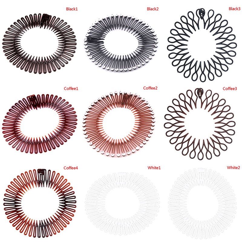 Sisir Rambut Elastis Flexible Bahan Plastik Aksen Berlian Imitasi Untuk Wanita