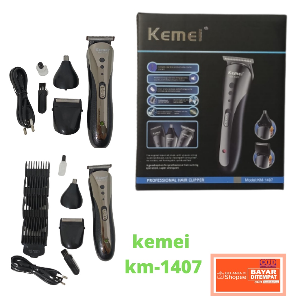 Kemei KM-1407 Hair Clipper Electric Shaver Alat Cukur Rambut Elektrik