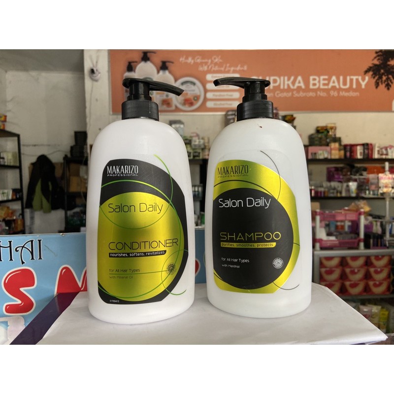 &lt;bi.x&gt;✅ADA HARGA GROSIR✅ isi 950 ml pump -- makarizo salon daily shampo -- makarizo salon daily conditioner 950 ml