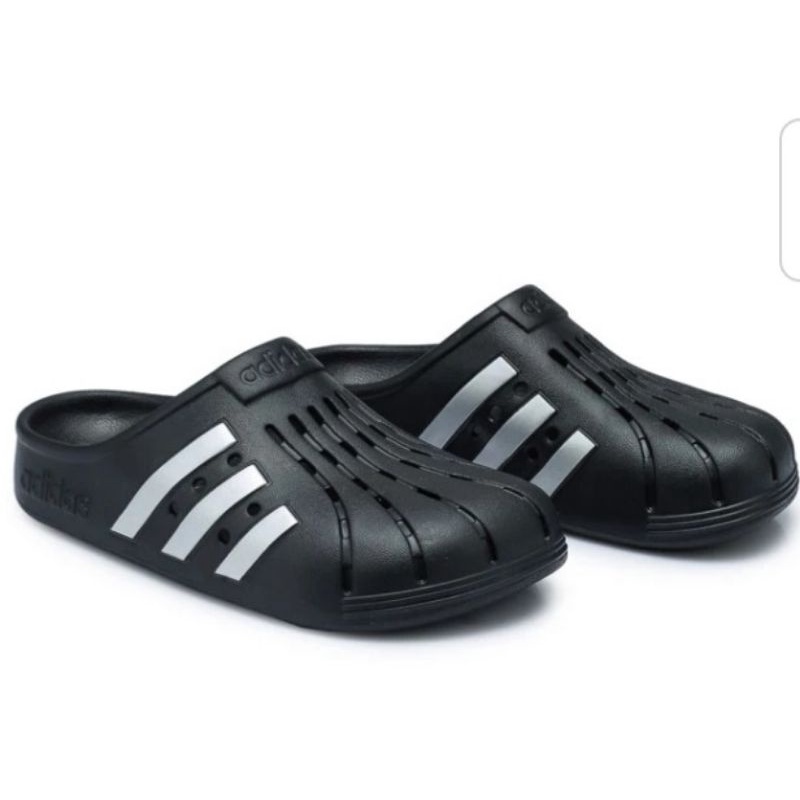 black adidas clogs