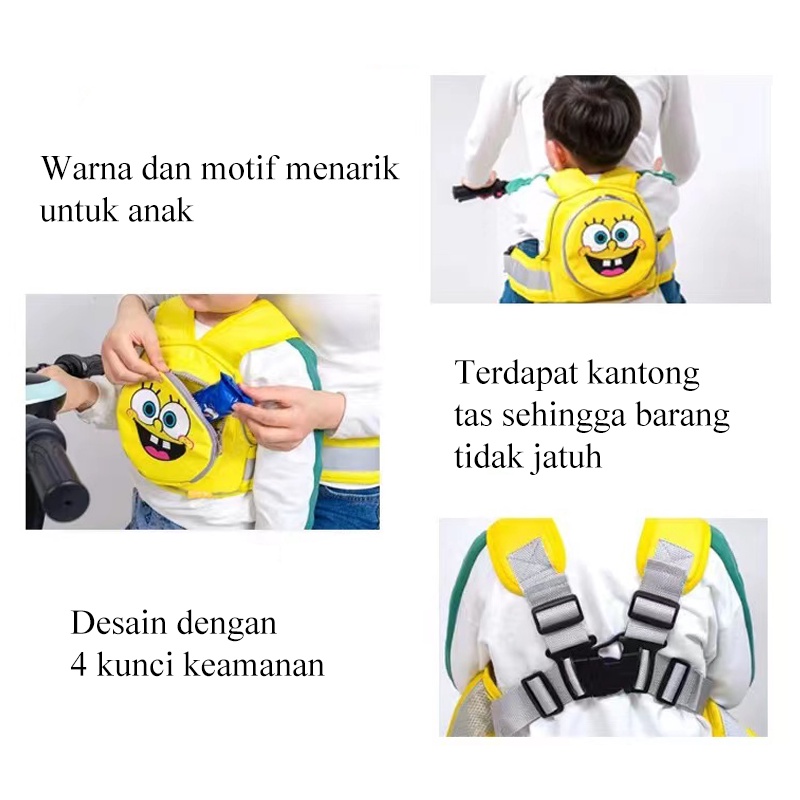 [1KG 5PCS] LBS Sabuk Bonceng Anak Tas Pengaman Seat Belt Berkendara Motor Depan Belakang Sepeda Boncengan Portable