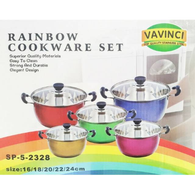 Panci Rainbow Cookware Set Vavinci