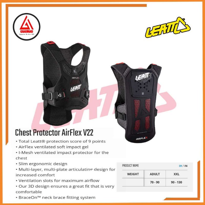 CHEST PROTECTOR LEATT AIRFLEX 2022, PELINDUNG DADA LEATT AIRFLEX