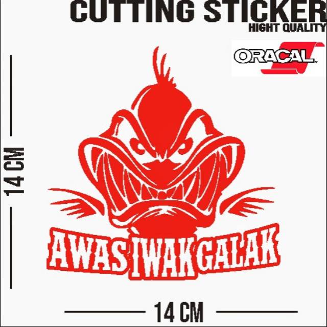 Cutting Sticker AWAS IWAK GALAK aquarium