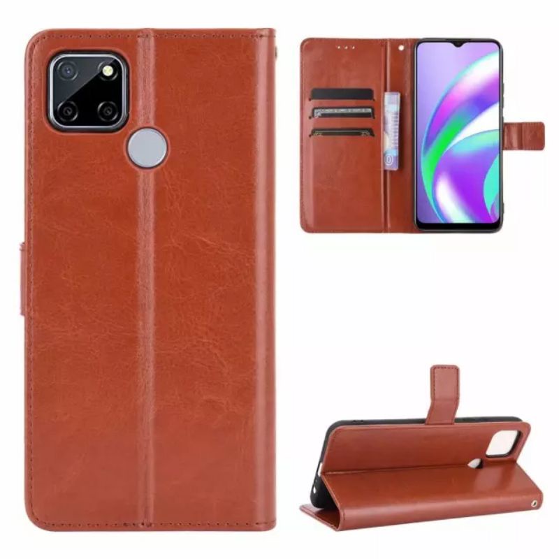 Dompet Hp Untuk Realme C12 Leather Flip Case Realme C12