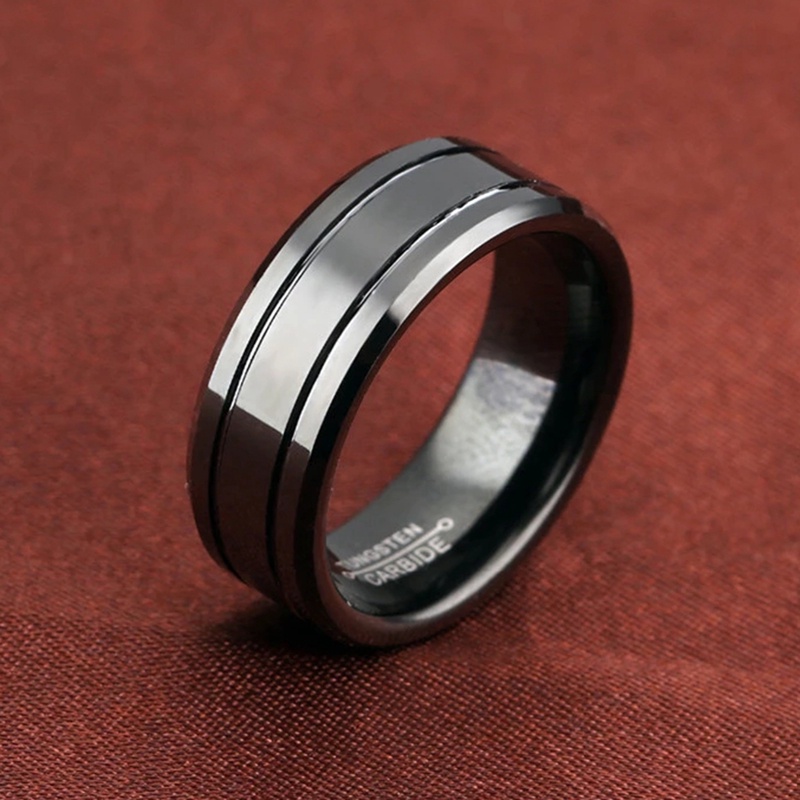 Cincin Tungsten Warna Hitam Untuk Pria