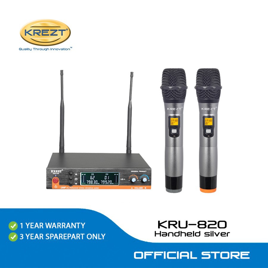 PROFESSIONAL WIRELESS MICROPHONE KRU-820 HANDHELD