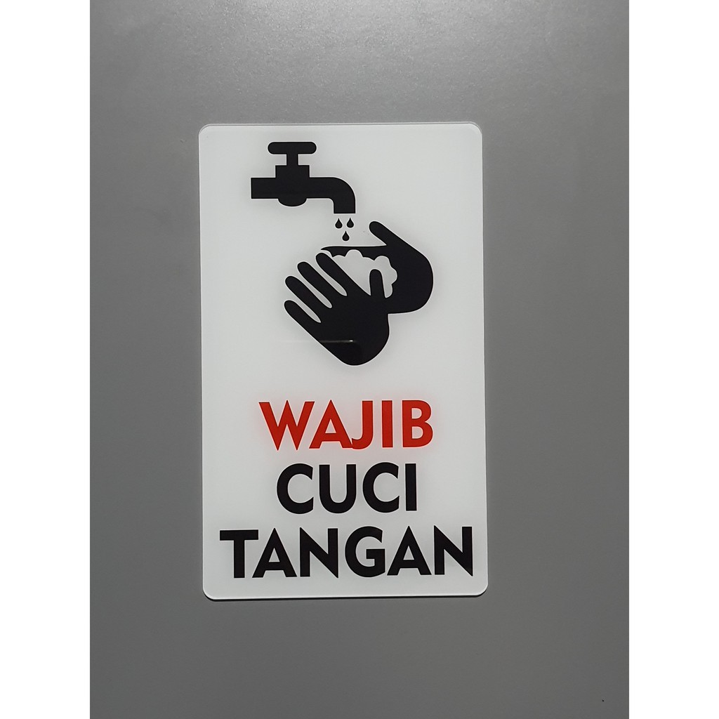 

Plang Papan Nama Wajib Cuci Tangan Vertikal
