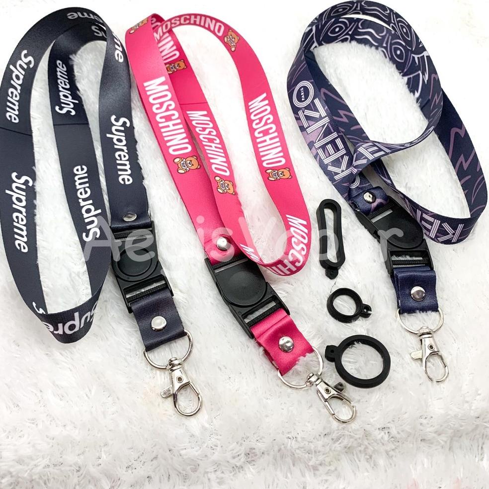 

(R5P9).. LANYARD ISI 3 RING KARET //Stock@masih@banyak