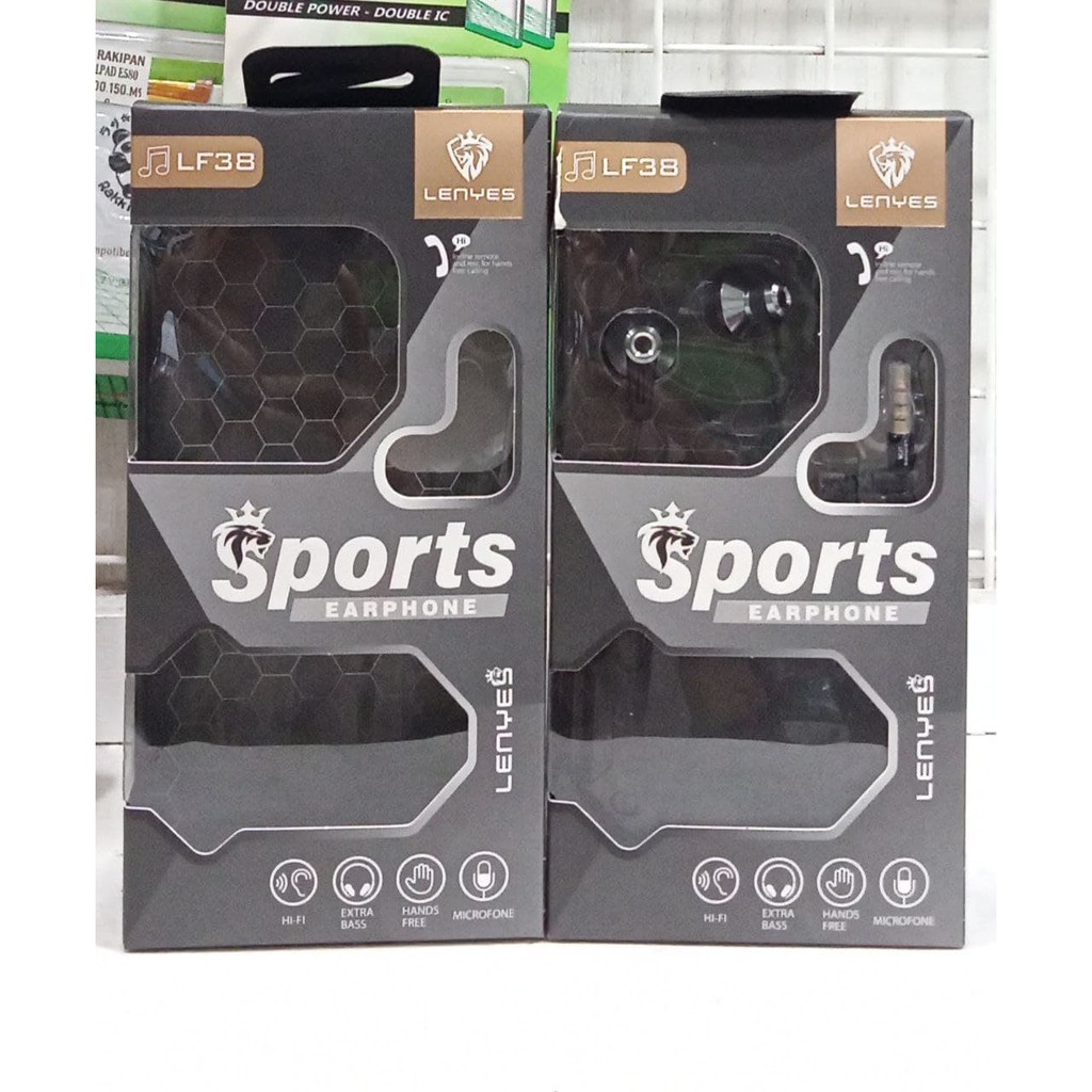 HF Lenyes LF-38 Besi HEADSET HEADSFREE HENSET SPORT EARPHONE