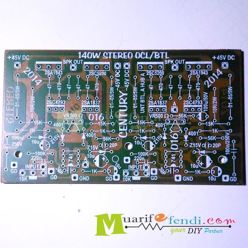 PCB Power Amplifier Stereo OCL Atau Mono BTL 140Watt Final Toshiba
