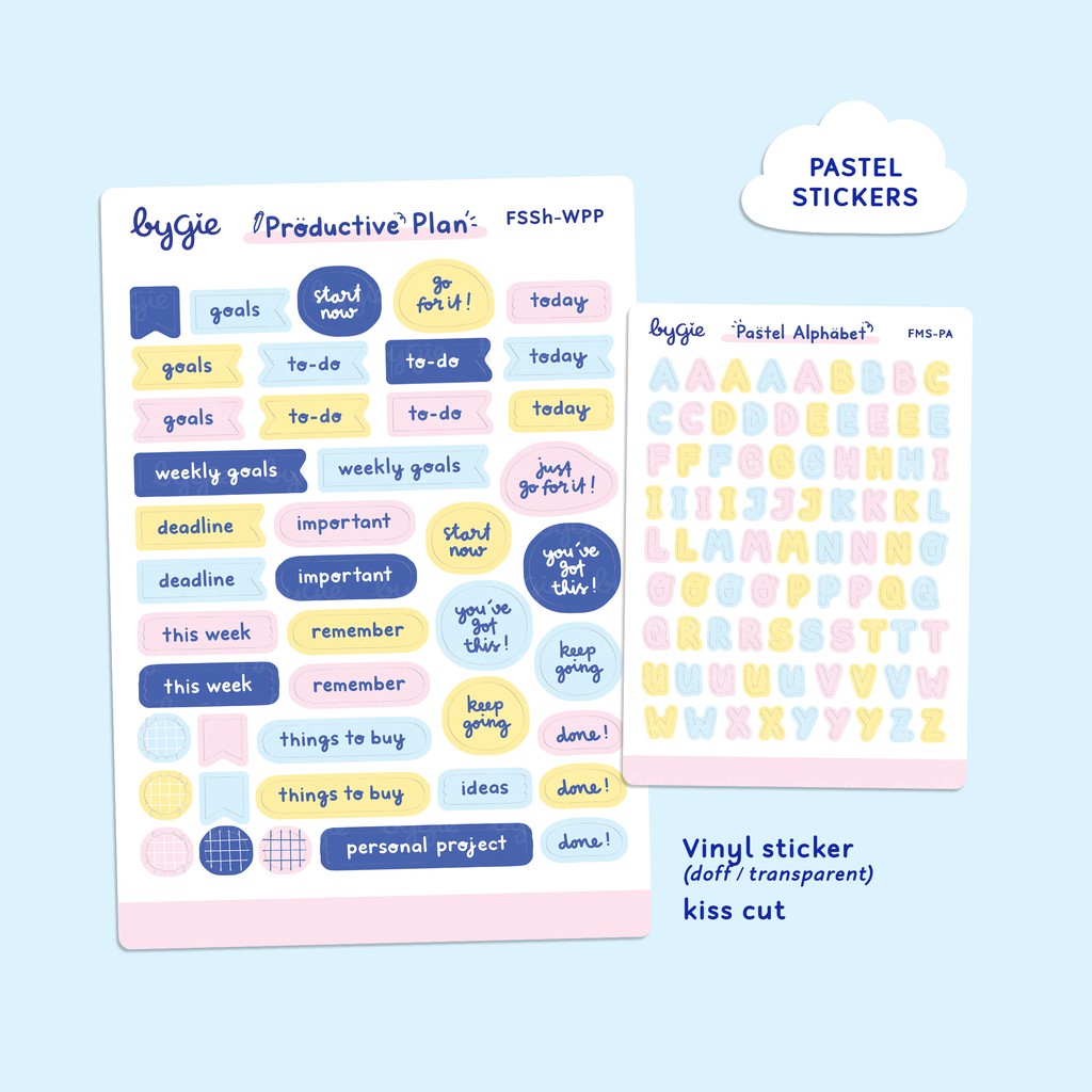 

Vinyl Sticker Sheet & mini Sticker Sheet - Pastel Color