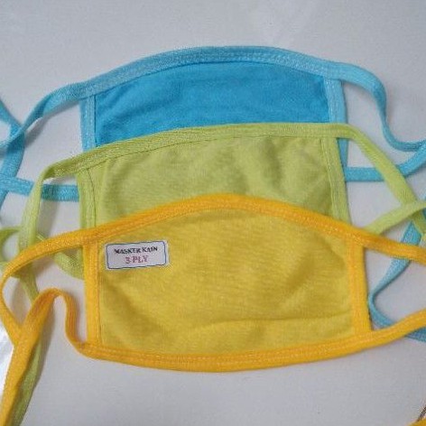 Masker kain 3 lapis masker kain 3ply dewasa lebar besar tebal hijab earloop masker
