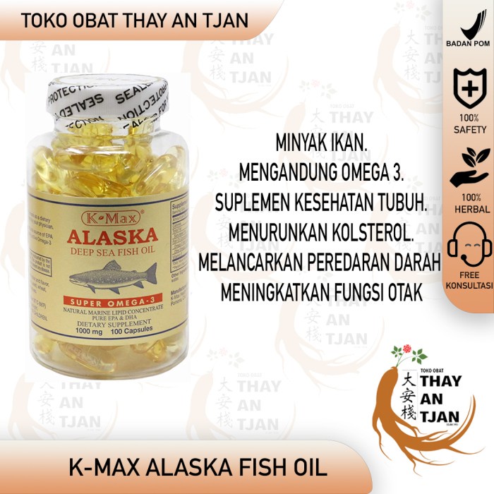 Kesehatan - K-Max Alaska Fish Oil 1000 Mg Minyak Ikan Alaska Suplemen Kesehatan